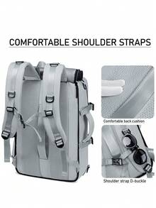 Women's Multi-Functional Large-Capacity Backpack, Versatile Hiking Bag, Outdoor Camping Backpack With Shoe Compartment And USB Charging Port, Business Laptop Bag, Men's And Women's Gift. - 灰色 - 查看 8