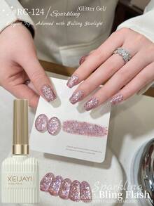 XEIJAYI 1支装 15ml 凝胶指甲油 - 持久光泽，高饱和度亮泽，坚固持久的美甲凝胶，适用于沙龙美甲 DIY，女士礼物 - 粉色 - 查看 4