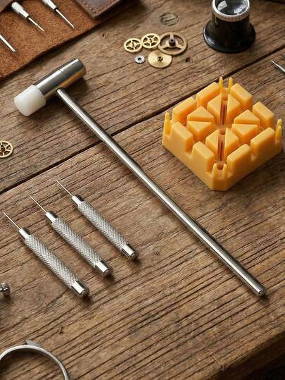 5pcs Fashion Watch Strap Accessories PC Plastic Watch Band Removal Tool Stainless Steel Hammer & 3 Stainless Steel Pins, Watch Band Repair & Removal Tool, Fashion Smart Watch Strap Accessories,Watch Strap Maintenance Tool Set For Men & Women,Professional Watchmaker's Repair Tools,Great Christmas Gifts,Birthday Gifts,Mother's Day Gifts,Back To School Gifts