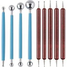 9/5pcs Sculpture Clay Dotting Tools, Mandala Painting Dotting Tools, Double-Ended Ball-Shaped Tools Suitable For Embossing, Sculpting, Shaping, Nail Art, Polymer Clay, Ceramics, Rhinestone Setting, Stone Crafts - Multicolor - View 1