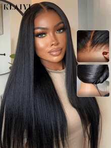KLAIYI Yaki Straight Put On And Go Glueless Lace Wigs 7x5 Bye Bye Slip™ Human Hair Lace Wig Precut Lace Front Wigs Human Hair Wigs For Beginners Pre Bleached Pre Plucked Pre Everything 3S Easy To Ready To Wear 150% & 180% Density Yaki Straight Put On And Go Glueless Lace Wigs 7x5 Bye Bye Knots Human Hair Lace Wig - SNatural - 查看 1