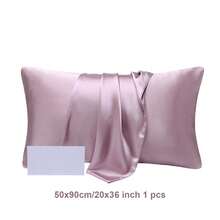 1个桑蚕丝枕套，礼盒包装，透气柔软舒适，凉爽透气，优质信封式枕套，四季皆宜，优雅女士礼品，适用于卧室、沙发、宿舍、家居装饰 - 紫色 - 查看 12