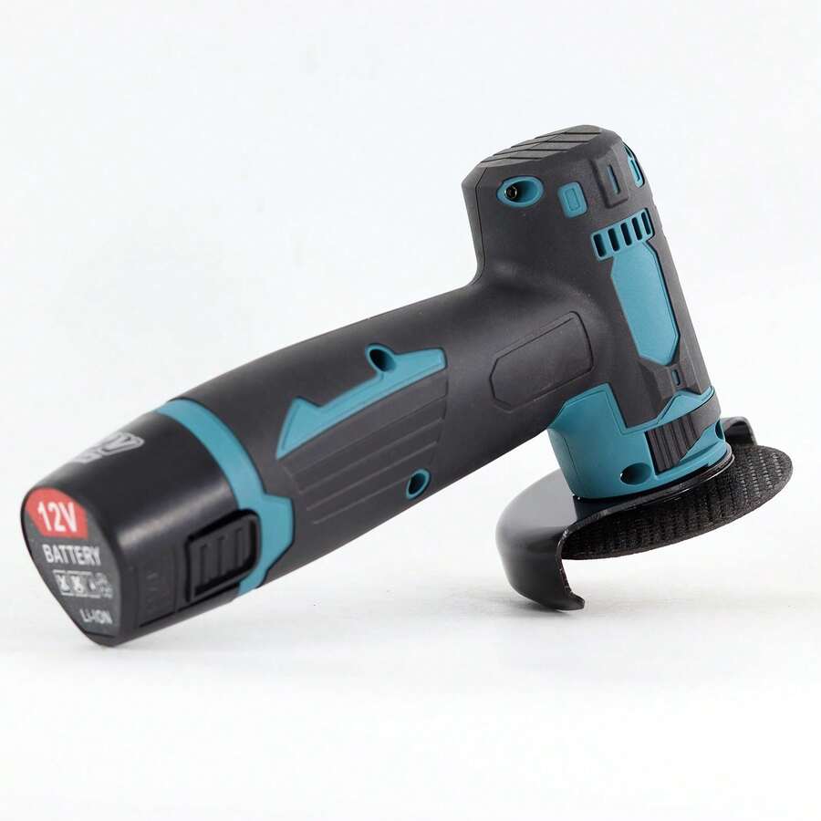 Kit de amoladora angular inalámbrica de 12 V con cepillo, disco dorado de 76 mm (3 pulgadas), herramienta ligera para amoladora angular - Azul - Ver 1