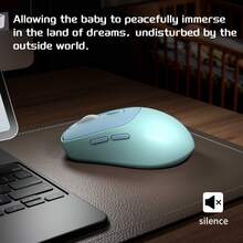 Ratón inalámbrico MAGEEGEE 2.4G con receptor USB, adecuado para portátil, Air/Pro, tableta, ligero y portátil - Celeste - Ver 3