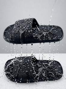 Trending Unisex Slippers, Lightweight EVA Non-Slip Indoor Bathroom Sandals, Suitable For Home, Beach, Shower - Black - View 13