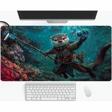 1 PC Game Mat, Party Game Mat, Frog Wizard Theme Anime Table Mat, Desktop Accessory With Raccoon Pattern, - Multicolor - View 20