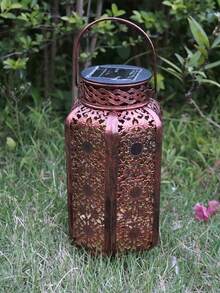 This Solar Hanging Lamp Features A Vintage Wrought Iron Hollow Projection Design, And Is A Metal Outdoor Solar LED Light. Suitable For Gardens, Courtyards, Balconies, Corridors, Lawns, Birthday Parties, Housewarming Celebrations, New Year Festivities, And Chinese New Year Events. An Ideal Gift For Family And Friends. - Multicolor - View 17