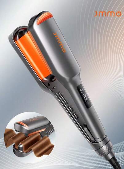 JMMO 海滩宝贝卷发器，升级离子卷发棒，卷发器，2 筒卷发器，防烫伤，百万离子和快速波浪，智能定时器和 13 个可调节温度，易于使用，适合女性的美发工具，毕业生日假期夏季秋季 Y2K 时尚化妆化妆品婚礼派对海滩旅行露营户外学校校园节日装饰礼物 - 美国插头