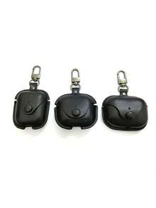 1pc Black Leather Bluetooth Headphone Case + Carabiner Clip, Compatible With Apple 1/2/3/Pro 2 Protective Case - Black - View 6