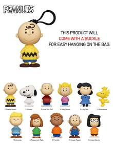 Peanuts 1个官方花生漫画系列盲盒3D立体人偶挂件，包含史努比、查理·布朗、莱纳斯·范·佩尔特、莎莉·布朗、露西·范·佩尔特，可作背包装饰、动漫人物钥匙扣或生日礼物 - 彩色 - 查看 7