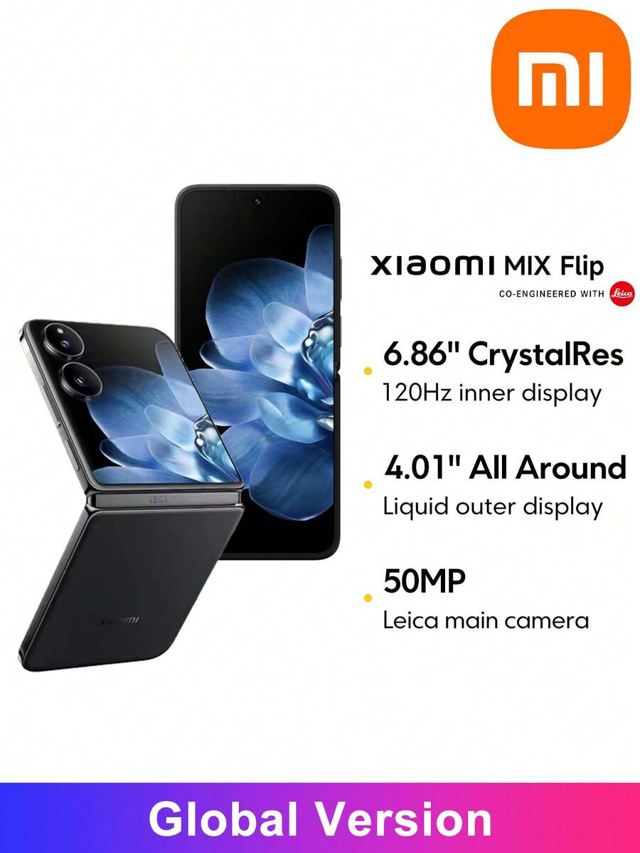 Xiaomi 小米 MIX 翻盖折叠手机 12GB+512GB 全球版 骁龙® 8 Gen 3 处理器 6.86 英寸 CrystalRes 1-120Hz 内屏 4.01 英寸全方位液态外屏 5000 万像素悬浮式长焦摄像头 67W 超级快充 - 黑色 - 查看 1