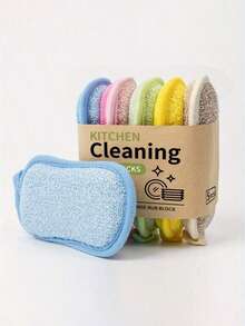 多功能聚氨酯海绵清洁布，可重复使用且机洗的厨房清洁刷，洗锅洗碗时不易掉毛，适用于浴室、厨房和卫生间清洁。 - A - 查看 6