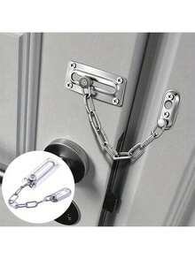 1pc Home Door Lock Anti-Theft Chain, Security Door Chain, Home Office Lock Protection Bolt - Chain Terms - View 1