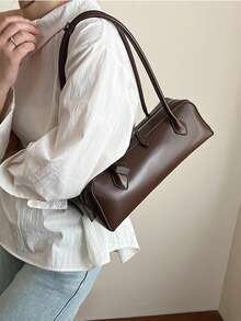 2026 New Women's Niche Design Shoulder Bag With Large Capacity Underarm Bag, Tote Bag, Clutch, Crossbody Bag Premium Elegant Long-Line Bag In Red, Black, And Coffee Brown Perfect For Vacation, Shopping, And Commuting - 咖啡 - 查看 4