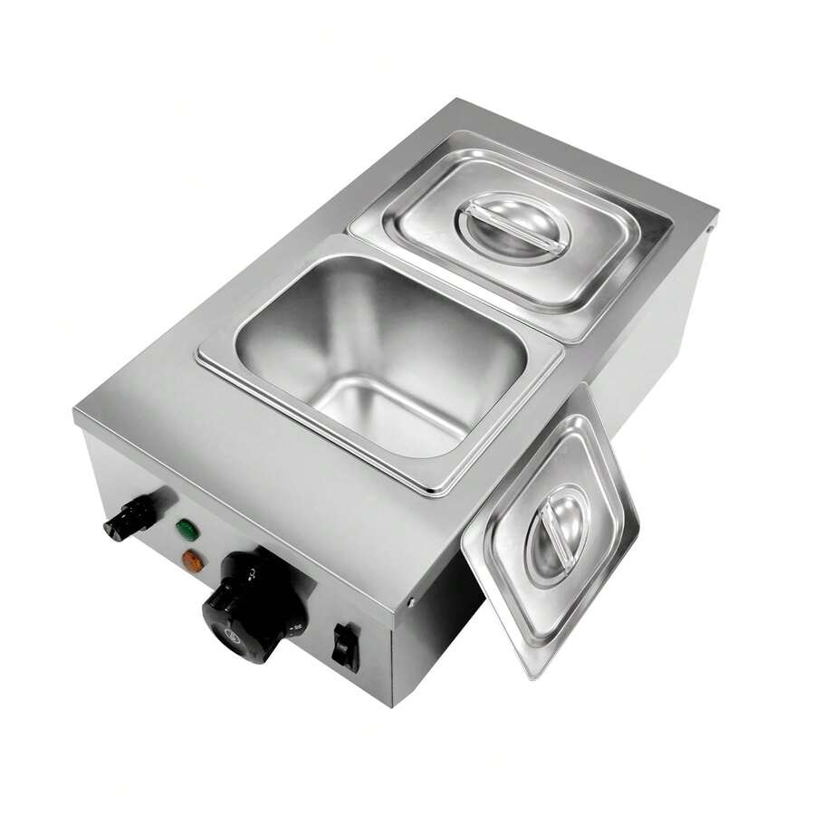 2 tanques, máquina de revenido de chocolate, con tapa y limitador de temperatura, olla de fusión eléctrica de chocolate para leche y café, queso, 800 W - Tipo de Enchufe A USA (110-127V) - Ver 1