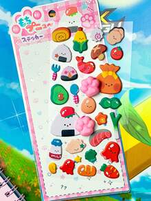 Children's Cute Cartoon Cat Paw Squeeze Stress Relief Sticker, Rabbit, Animal, Panda, Lotus Leaf 3D Sticker Decoration - Gift - Multicolor - View 18