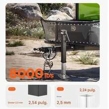 Gato para remolques de alta resistencia de 8000 libras, elevación de 15 pulgadas, pata ajustable de 640 a 1360 mm, soldado en gato para RV para remolques de caballos, yates y utilitarios, gato para remolques de 8000 libras soldado en gatos para remolques de alta resistencia, remolques utilitarios cuadrados, gato de lengüeta, elevación de 15 pulgadas, pata ajustable, gato para RV para barcos, caravanas, caballos y yates. - Negro - Ver 3