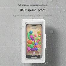 360 Rotatable Shower Phone Holder,Wall-Mountable, Adjustable, Waterproof, Touchable Shower Phone Holder Mount, Compatible With 14/13/12/11 Pro XS XR, Up To 6.8inch, Suitable Bathroom Kitchen - White - View 7