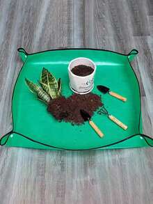 1pc Waterproof Foldable Planting Mat Garden Potting Pad For Flowerpot Transplanting Mixing Soil Plant Pruning Garden Tools - A-Green - View 6