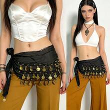 1 Peça Conjunto de Cinto de Corrente de Malha Metálica, Cinto de Corrente de Cintura de Estilo Boêmio para Dança do Ventre, Decoração de Cintura de Saia, Adequado para Dança - Multicolorido - Visão 3