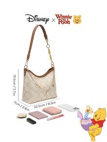 迪士尼小熊维尼篮子水桶包 - 官方授权吊坠，卡通印花单肩包，休闲时尚手提包，生日礼物 - 彩色 - 查看 9
