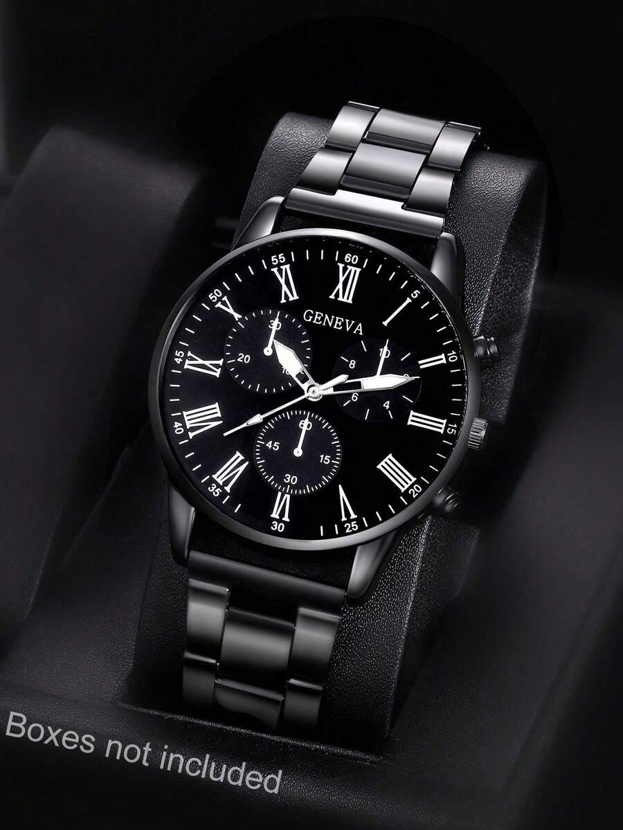1pc Men's Business Quartz Watch, Digital Round Dial, Suitable For Daily Wear, Birthday Gift, Party, Festival, Self-Use Or Gift