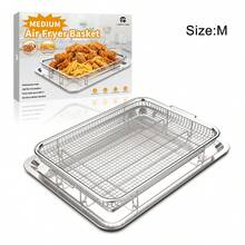 1 buah Keranjang Penggorengan Udara, Baki Penggorengan Udara Anti Lengket dan Loyang Panggang untuk Oven, Cocok untuk Menggoreng dengan Udara, Memanggang, Membakar, dan Memanggang di Atas Panggangan - MultiWarna - View 16