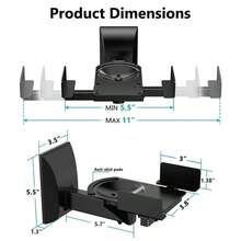 2x Black Wall Mount Universal Stereo Small Speaker Brackets SINGLE Swivel & Tilt - Black - View 7