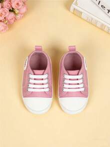 1 paire de chaussures de premiers pas pour bébé, chaussures de sport à semelle souple pour intérieur/extérieur, convenant aux nourrissons, tout-petits, garçons et filles - Rose bonbon - Voir 7
