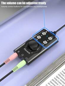 2-In-1 External Sound Card, 7.1 Computer Voice Changer, Phone/Computer Call Voice Chat Male To Female Diva Lolita Voice For Singing, Gaming, Plug And Play External Stereo Sound Card, Compatible With PS4//PC/Laptop// Galaxy, 48KHz High-Resolution DAC Audio Converter - Black - View 9