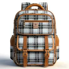 Large Travel Backpack, Business Laptop Backpack, Suitable For High School Students, Travel, School, Commute And Computer Use. New Fashion Large Capacity High-End Korean Style Casual Simple Lightweight Versatile Canvas Plaid Adjustable Shoulder Strap Shoulder Bag Handbag Tote Bag Backpack For Travel, Shopping, Dating Holiday , Vintage - Multicolor - View 12