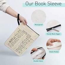 Library Date Due Book Sleeve Book Bag Gifts For Book Lover Paperback Sleeve For Librarian Lovers Bookish Group Club Gifts For Women Book Cover With Zipper And Front Pocket 9 X 12 Inch - B2 - View 4