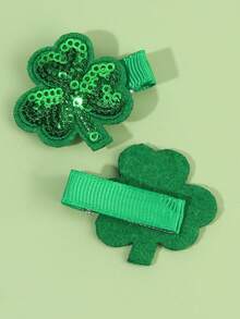 6 chiếc kẹp tóc hình cỏ ba lá mừng ngày Thánh Patrick, kẹp tóc bằng vải và kim tuyến dành cho bé gái, phụ kiện tóc dễ thương, quà tặng cho các bữa tiệc tuổi teen. - màu xanh lá - Xem 7