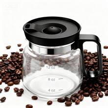 16 Oz Ounces Coffee Glass Pot Tea Cup Mug Collectible  (CoffeePot),With Spill Proof Lid Heatproof Glass Mug Large Capacity Ideal Gift For Coffee Lovers (1pcs) - 黑色瓶蓋 - 查看 5