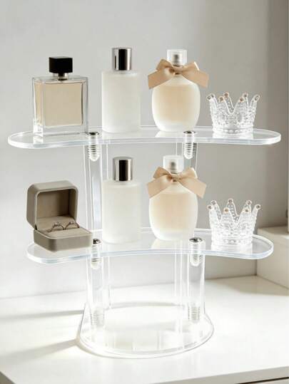 一套多功能透明饰品收纳架，高端亚克力展示架，适用于珠宝、纸杯蛋糕、香水、玩偶等，适合节日、日常使用和礼品赠送。