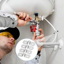 50pcs M5 Double Hole Pipe Clamp U-Shaped Bracket, 304 Stainless Steel Rigid Pipe Clamp, Heavy Duty Pipe Tension Clamp Suitable For 13/64" Diameter Pipes, Hoses, Wires And Cables - Silver - View 8