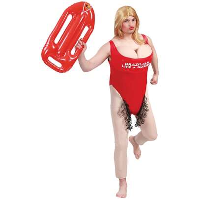 KIWI Costume da bagnino per adulti di Guirca per feste a tema, set divertente e originale per feste estive, ideale per travestimenti, feste a tema e celebrazioni speciali, disponibile in diverse taglie.
