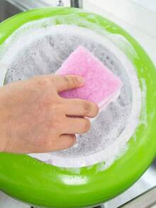 5pcs Heavy Duty Cleaning Sponges, Dual-Purpose Wavy Sponges, Suitable For Kitchen, Bathroom, Home And Household Cleaning - A - View 4