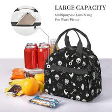 Gothic Skull Insulated Lunch Bag Reusable Lunch Box With Adjustable Shoulder Strap Cooler Tote Bag For Men Women - 歌德 - 查看 6
