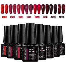 MEET ACROSS 8PCS/Set Gel Nail Polish Set Summer Nail Supplies Nude Pink Blue Red Blue Gel Polish Set Semi Permanent Nail Polish Nail Glue Soak Off UV LED Nail Art Gel Varnish Most Polular Colors Gel Nail Kit Manicure Kit Nail Art DIY Home Salon Gift For Women Nails - Nhiều màu - Xem 17