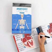 Anatomy Label Lab Workbook 100 Full Color Dry Erase Pages For Learning Human Anatomy Terms & Illustrations Multicolor Design Ideal For Students And Educators - 1 - View 3