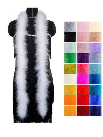 1.5m Faux Turkey Feather Plumes, Fluffy Marabou Feather Strips, Suitable For DIY Crafts, Costume Props, Hat Accessories, Christmas Tree Decorations, Wedding Decorations, Bouquet Packaging, Concerts And Home Decor, Dance Performances, Carnival Costumes And Accessories, Party Supplies, An Ideal Gift Choice