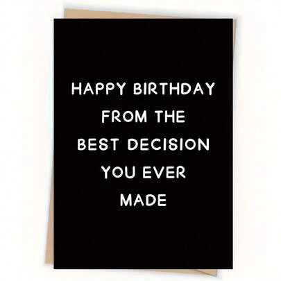 1pc Unique Happy Birthday Greeting Card, Suitable For Him, Husband, Boyfriend, Girlfriend, Wife, Decorative Birthday Gift For Women, Men, 30th, 40th, 50th, 60th, 70th, 80th, 90th Birthday
