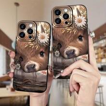 Una funda de teléfono con estampado de patrón creativo e interesante de moda de vaca divertida, protección completa engrosada, regalo de San Valentín/Año Nuevo para hombres y mujeres, regalo de cumpleaños o festivo, regalo de Año Nuevo adecuado para iPhone 16 15 14 13 12 11 XS XR X 7 8 Plus Pro Max S - Colores mixtos - Ver 8