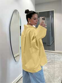 Damen Vintage elegante Lässig gelbe Langarm Strickjacke/Bluse, geeignet für Frühling/Sommer, Feiertage und Valentinstag - Gänsegelb - Übersicht 3
