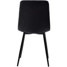 Dining Set (Table 140/180*80*75 Cm With 4 Chairs), Modern Kitchen Set, Black Velvet Chairs, White MDF Tabletop, Black Table Legs - White 1 - View 7