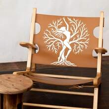 11.8x11.8 Inch Reusable Tree Of Life Silhouette & Female Silhouette Pattern Stencil, Suitable For Wall, Floor, T-Shirt, Fabric DIY Decoration - White - View 6