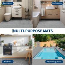 Juego de 50 Alfombrillas de Drenaje Modular de 30,5 x 30,5 cm, de PVC Suave, Azulejos de Drenaje entrelazados para cochera, jardín, Cocina, Cubierta, Piscina, Exterior - Gris - Ver 6