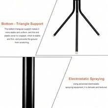 Coat Stand Coat/Hat/Jacket/Umbrella Floor Standing Rack Clothes Hanger  Hooks - Black - View 4