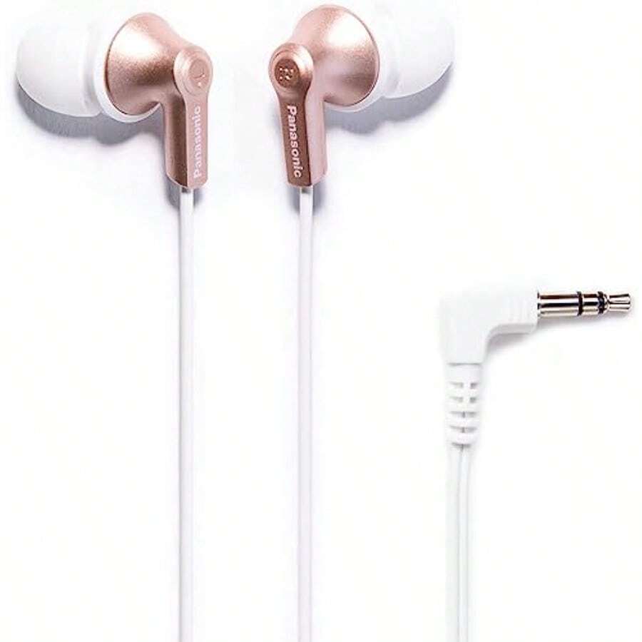 ErgoFit - Auriculares con Cable con micrófono 3.5 mm Jack con micrófono y Driver de Llamadas Auriculares ergonómicos de Ajuste Personalizado S/M/L para teléfonos y portátiles-013 - Oro rosa - Ver 1